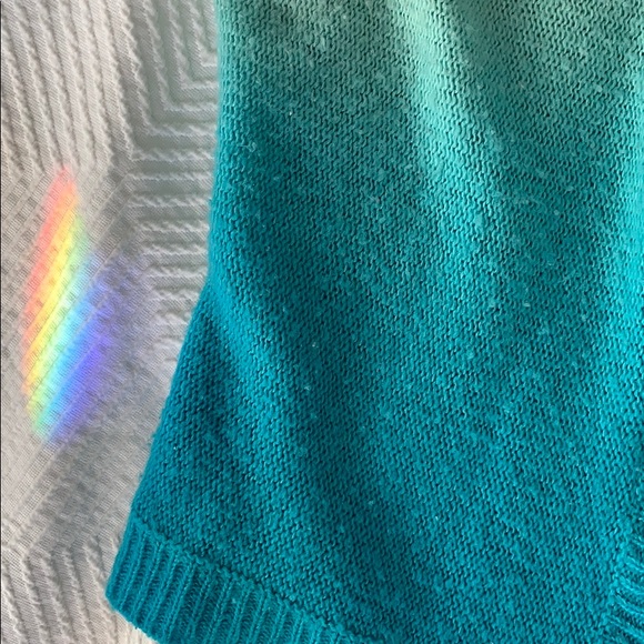 Forever 21 | Ombré Aqua Teal Blue Gradient Fade Open Sweater Medium Cardigan - Picture 7 of 8